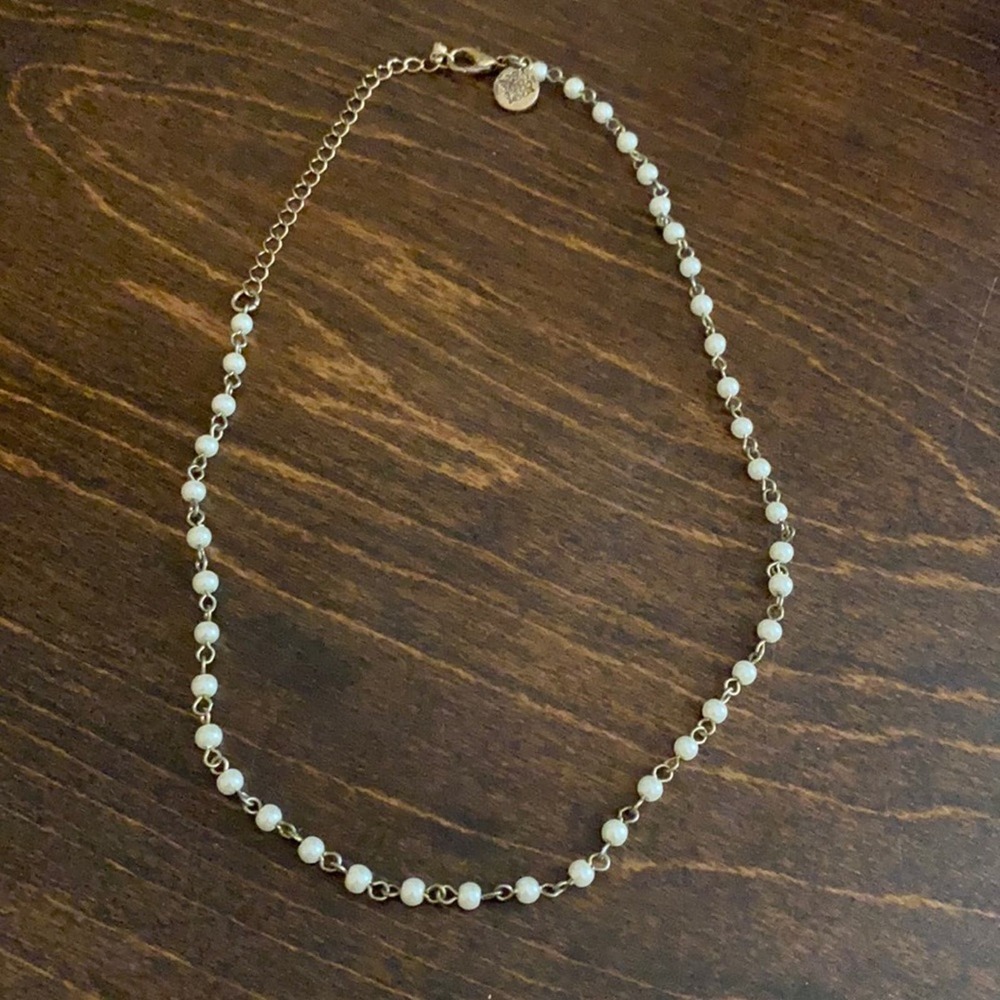 Gold and Pearl Beaded Necklace